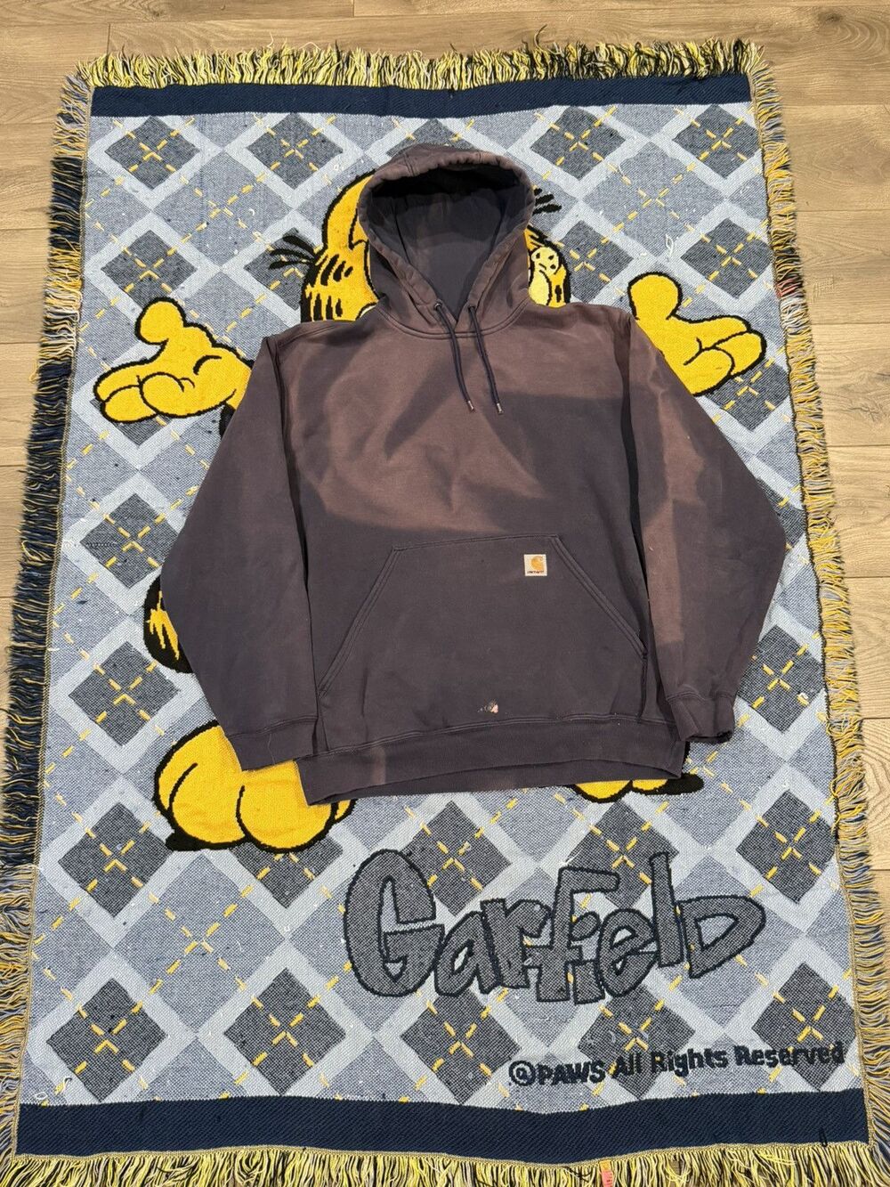 Vintage 90s Carhartt Purple Hoodie Faded Distressed Boxy